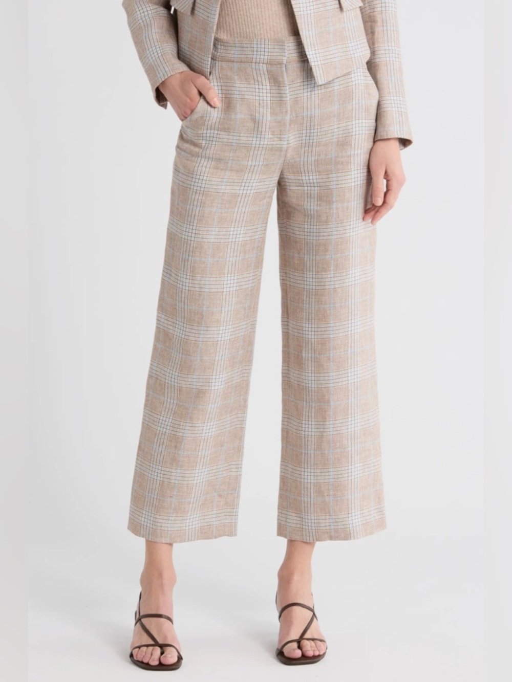 Veronica Beard Brixton Women's Plaid Wide-Leg Ankle Pant Size 4 NWT $498